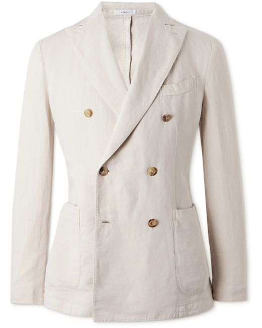 Boglioli K-Jacket Double-Breasted Cotton and Linen-Blend Twill Blazer