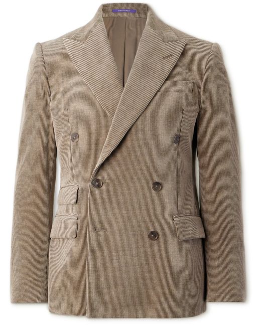 Ralph Lauren Purple Label Kent Slim-Fit Double-Breasted Cotton and Cashmere-Blend Corduroy Suit Jacket UK/US 38