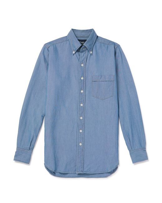 Drake's Button-Down Collar Cotton-Chambray Shirt UK/US 15