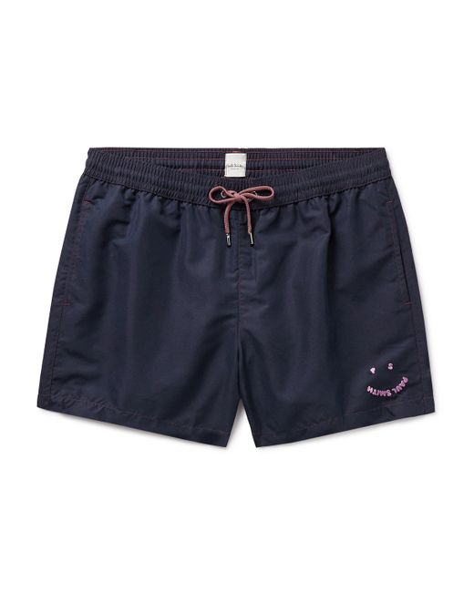 Paul Smith Happy Slim-Fit Short-Length Logo-Embroidered Recycled Swim Shorts