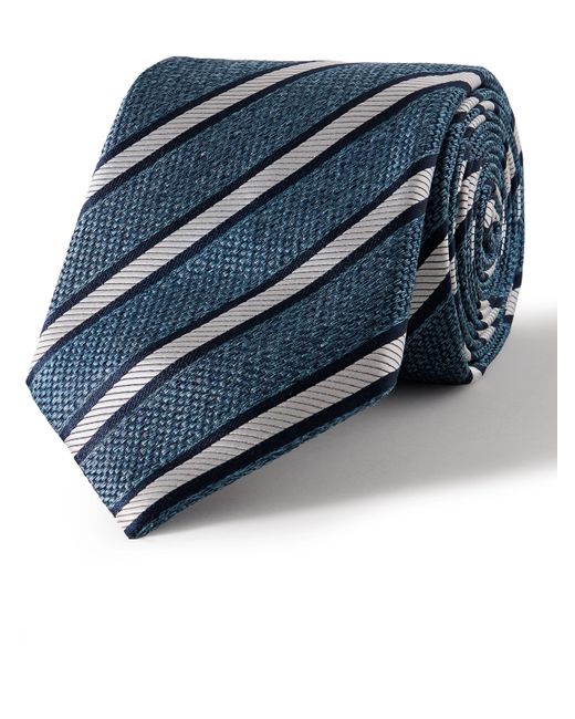 Canali 8cm Striped Silk-Jacquard Tie