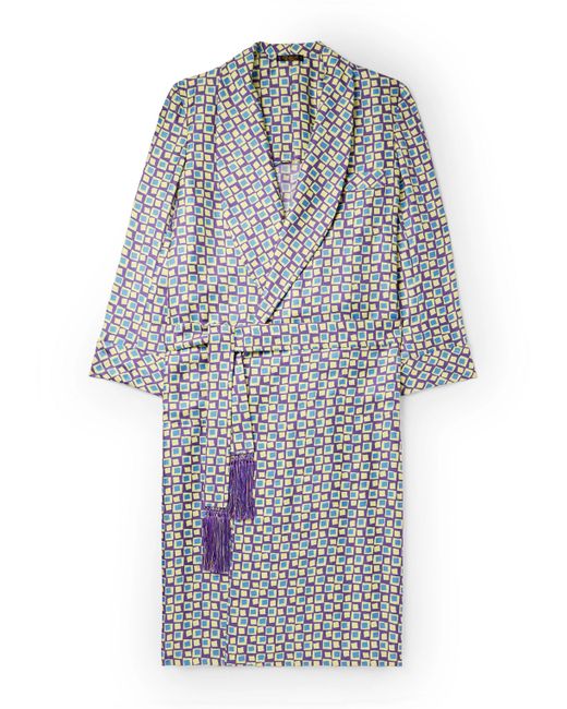 Charvet Belted Printed Silk-Twill Robe