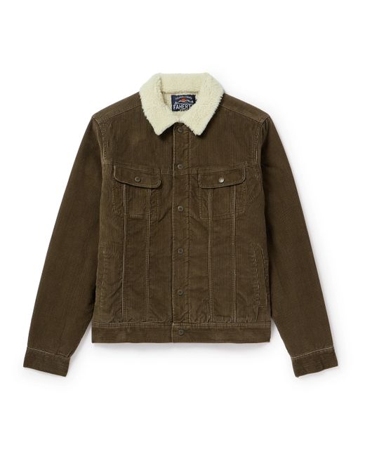 Faherty Fleece-Lined Stretch Organic Cotton-Corduroy Trucker Jacket