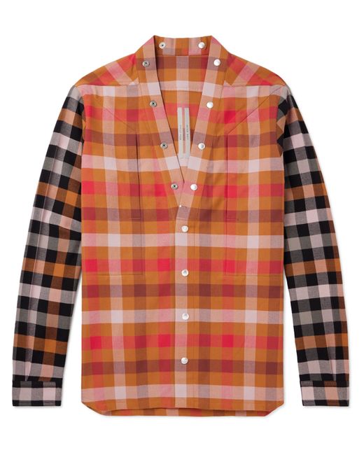 Rick Owens Checked Cotton-Flannel Shirt