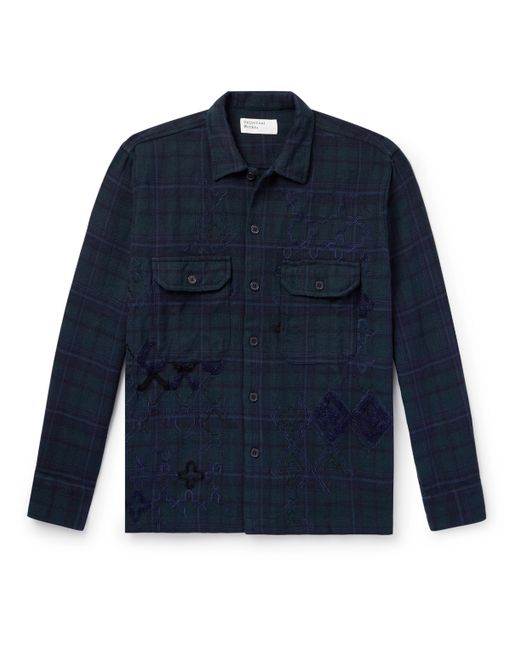 Universal Works Embroiderd Checked Cotton Overshirt