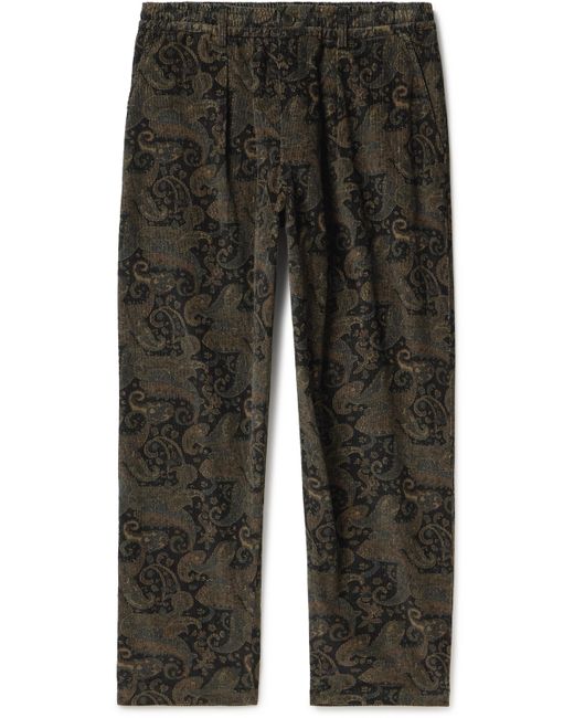 Universal Works Tapered Paisley-Print Cotton-Corduroy Drawstring Trousers UK/US 30