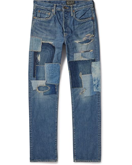 Kapital Monkey Cisco Straight-Leg Distressed Patchwork Jeans UK/US 30