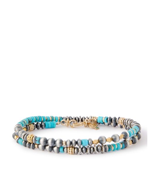 Peyote Bird Le Mans Gold-Plated and Turquoise Beaded Wrap Bracelet