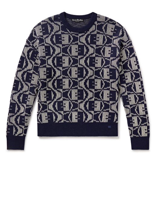 Acne Studios Katch Wool and Cotton-Blend Jacquard-Knit Sweater