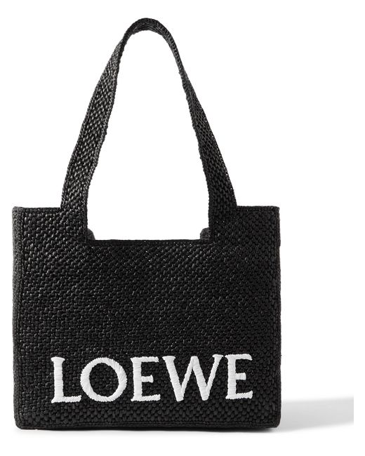 Loewe Medium Logo-Embroidered Raffia Tote Bag