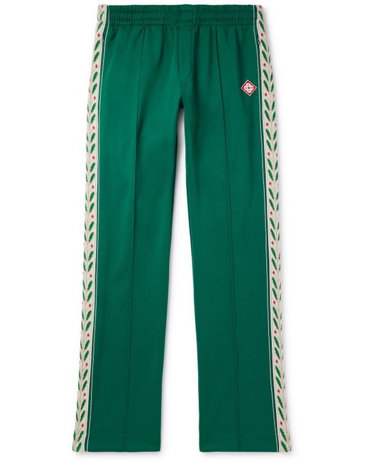 Casablanca Laurel Straight-Leg Appliquéd Jersey Sweatpants