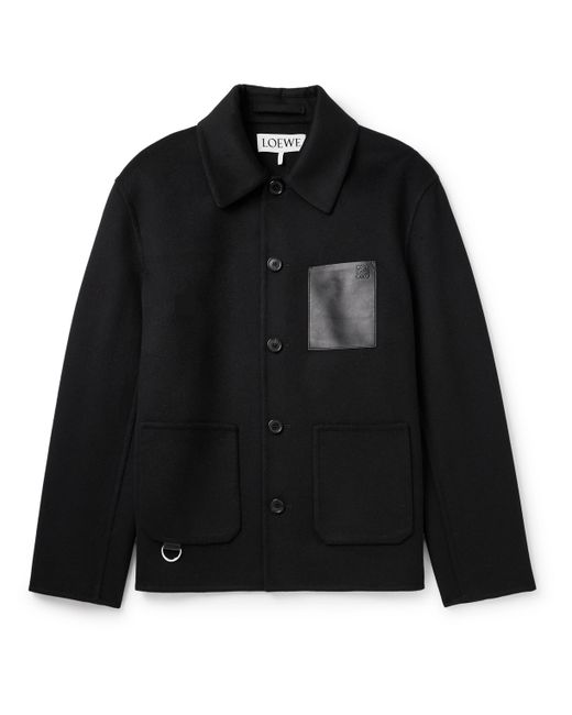 Loewe Leather-Trimmed Wool and Cashmere Jacket