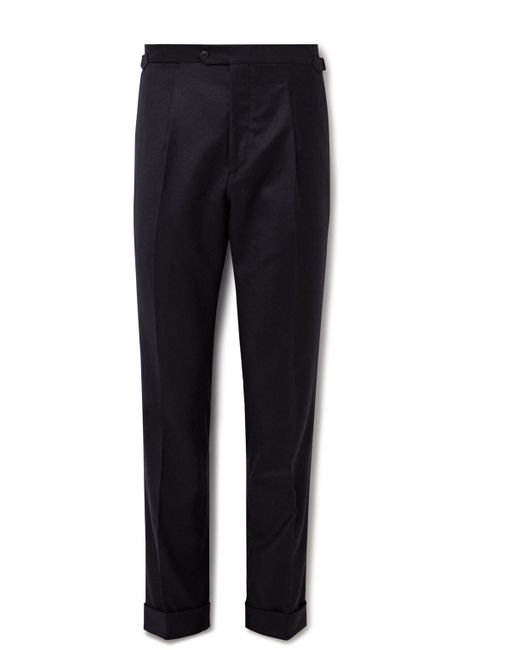 Saman Amel Slim-Fit Tapered Pleated Wool and Cashmere-Blend Felt Suit Trousers