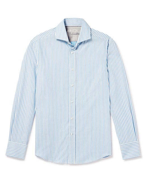 Brunello Cucinelli Slim-Fit Striped Cotton Oxford Shirt