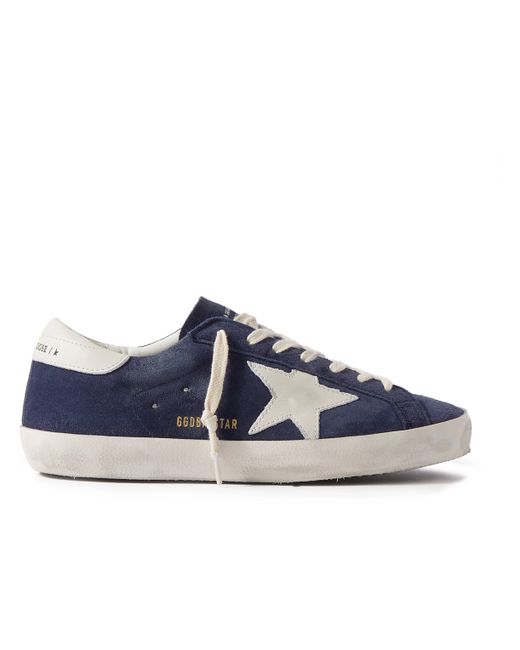 Golden Goose Super-Star Distressed Leather-Trimmed Suede Sneakers