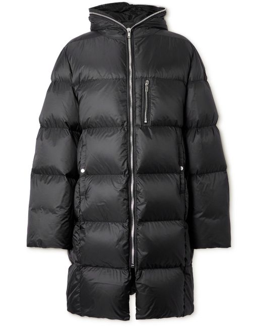Rick Owens Moncler Logo-Appliquéd Quilted Shell Hooded Down Coat