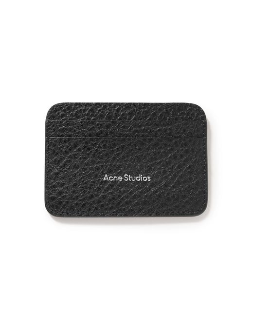 Acne Studios Logo-Print Full-Grain Leather Cardholder