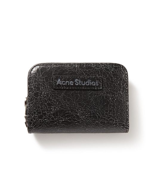 Acne Studios Cracked-Leather Zip-Around Wallet