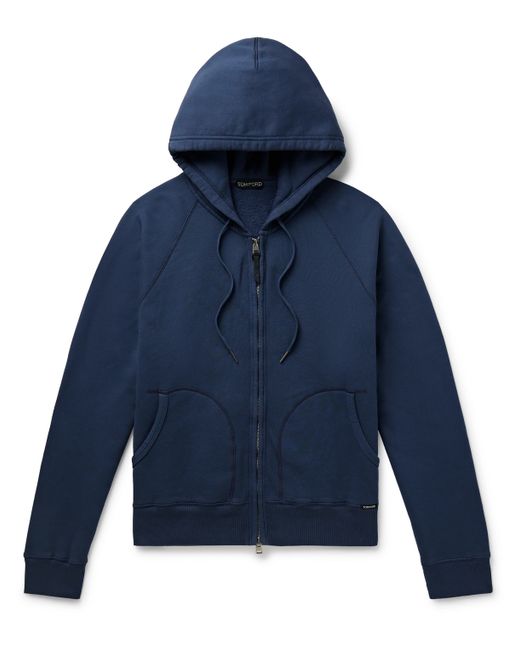 Tom Ford Garment-Dyed Cotton-Jersey Zip-Up Hoodie