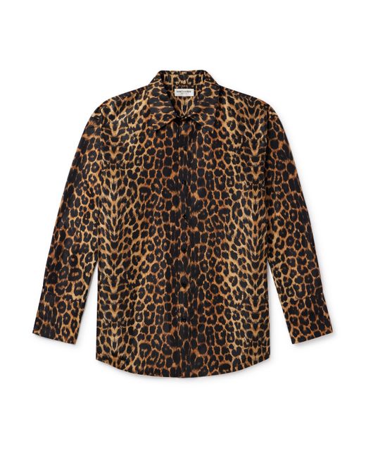 Saint Laurent Leopard-Print Silk Shirt
