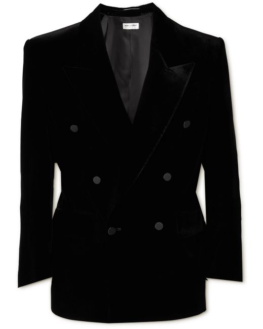 Saint Laurent Double-Breasted Velvet Suit Jacket