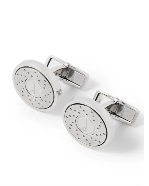 Dunhill D Series Disc Platinum-Plated and Enamel Cufflinks
