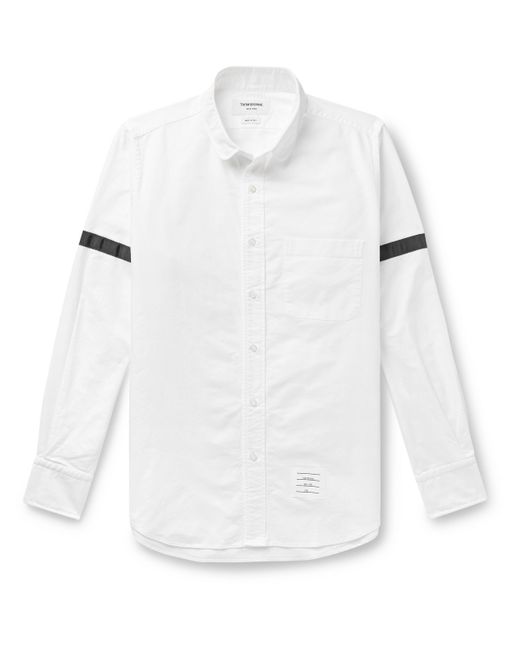 Thom Browne Grosgrain-Trimmed Cotton Oxford Shirt