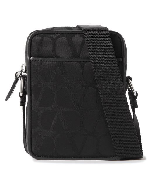 Valentino Garavani Leather-Trimmed Logo-Jacquard Messenger Bag