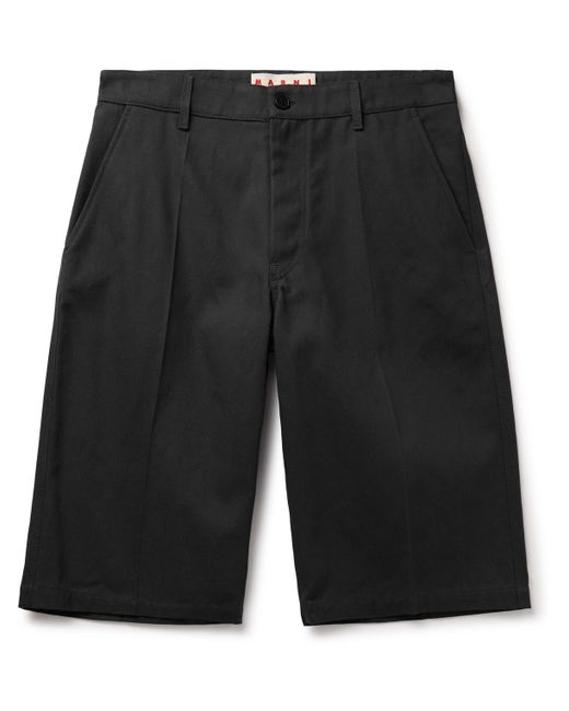 Marni Straight-Leg Logo-Appliquéd Cotton-Blend Gabardine Bermuda Shorts