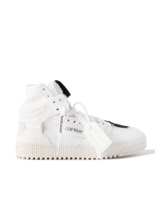 Off-White 3.0 Off-Court Leather and Canvas High-Top Sneakers