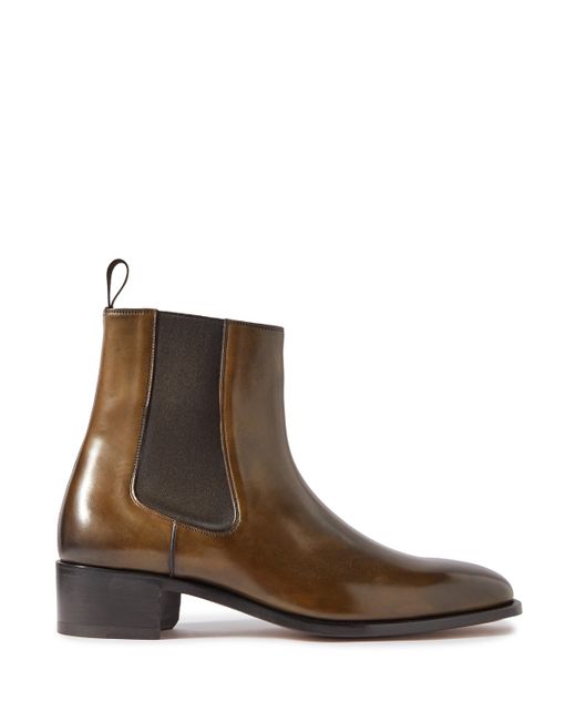 Tom Ford Alec Burnished-Leather Chelsea Boots