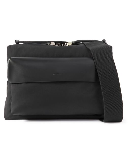 Jil Sander Leather-Trimmed Nylon Messenger Bag
