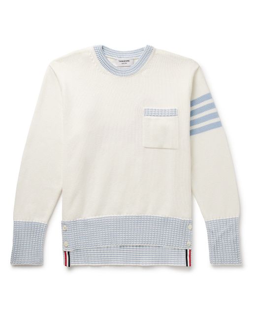 Thom Browne Hector Striped Intarsia-Knit Cotton Sweater