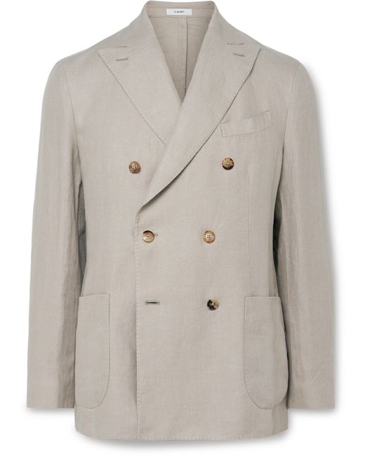 Boglioli K-Jacket Double-Breasted Herringbone Woven Suit Jacket