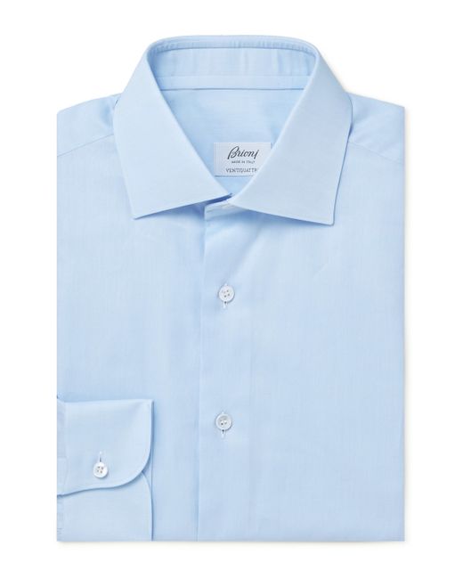 Brioni Cutaway-Collar Cotton-Poplin Shirt