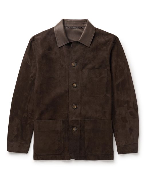 Canali Leather-Trimmed Suede Chore Jacket