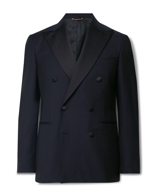 Canali Slim-Fit Double-Breasted Satin-Trimmed Wool Tuxedo Jacket