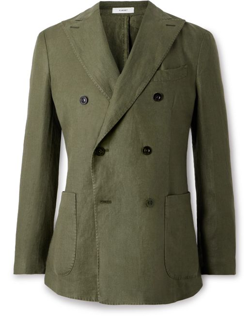 Boglioli K-Jacket Double-Breasted Linen-Twill Suit Jacket