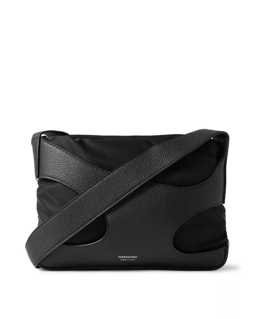 Ferragamo Cut Out Full-Grain Leather and Shell Messenger Bag