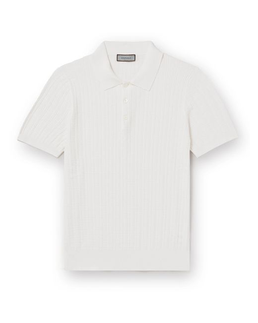 Canali Textured-Knit Cotton Polo Shirt
