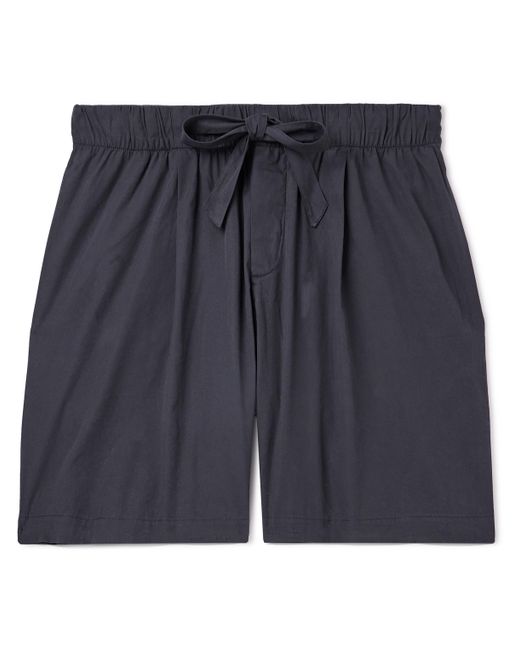 Tekla Birkenstock Straight-Leg Pleated Organic Cotton-Poplin Pyjama Shorts
