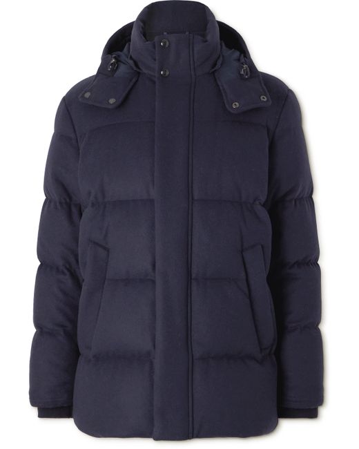 Ralph Lauren Purple Label Cameron Quilted Wool-Blend Hooded Down Jacket