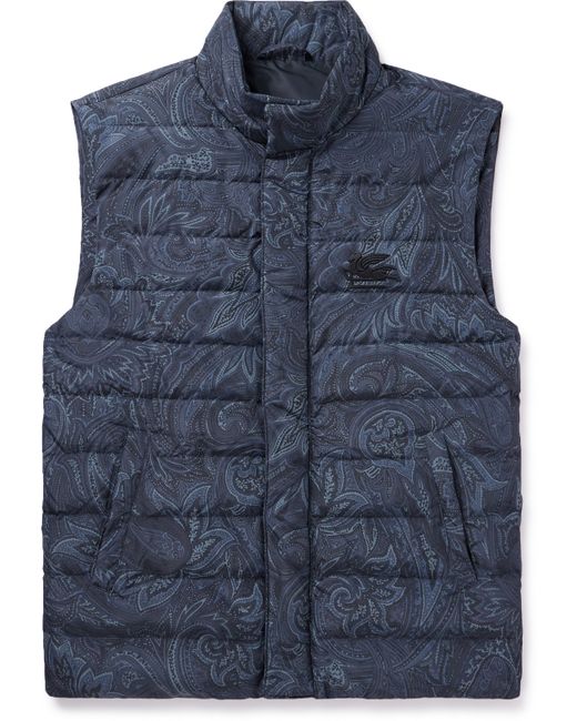 Etro Logo-Embroidered Paisley-Print Quilted Shell Down Gilet