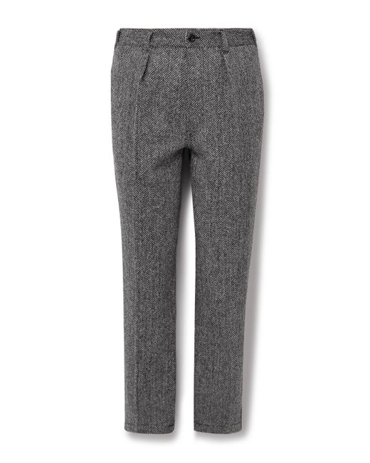 Drake's Games Slim-Fit Pleated Herringbone Wool-Tweed Trousers UK/US 30