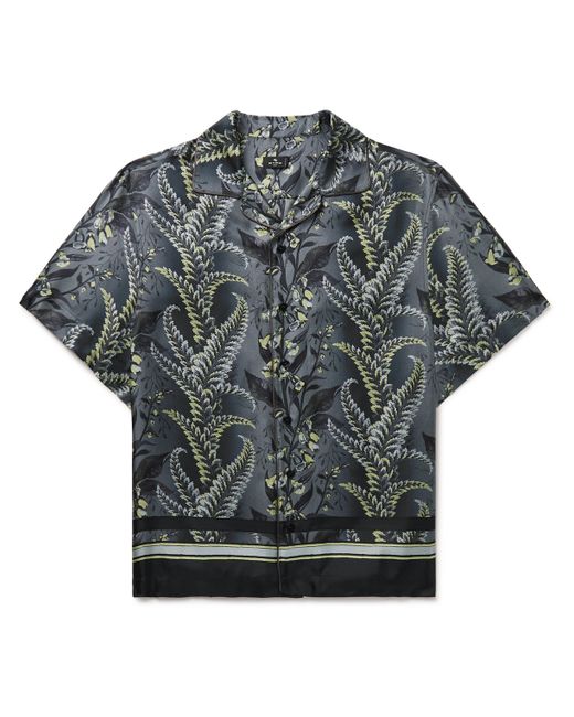 Etro Camp-Collar Printed Silk-Twill Shirt