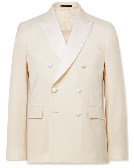 Paul Smith Slim-Fit Double-Breasted Satin-Trimmed Wool and Mohair-Blend Tuxedo Jacket UK/US 36