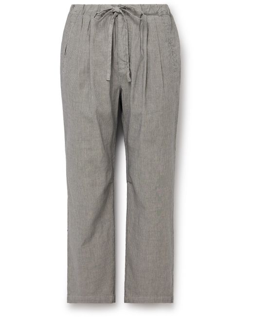 Massimo Alba Key West Straight-Leg Striped Cotton and Linen-Blend Trousers