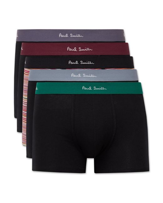 Paul Smith Five-Pack Stretch Organic Cotton Boxer Briefs