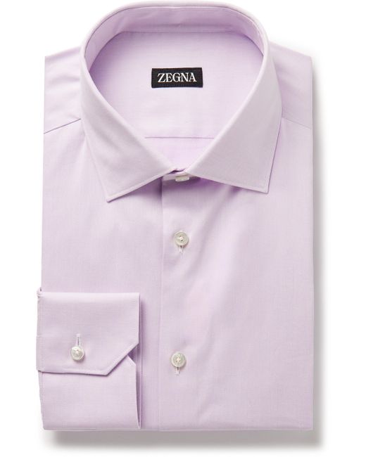 Z Zegna Cotton-Blend Twill Shirt