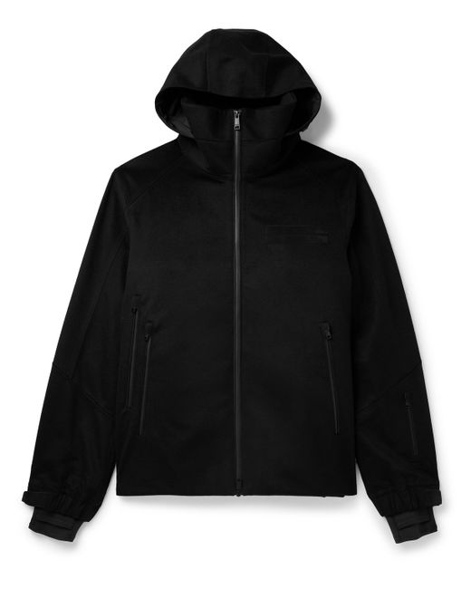 Z Zegna Convertible Leather-Trimmed Cashmere Down Hooded Ski Jacket